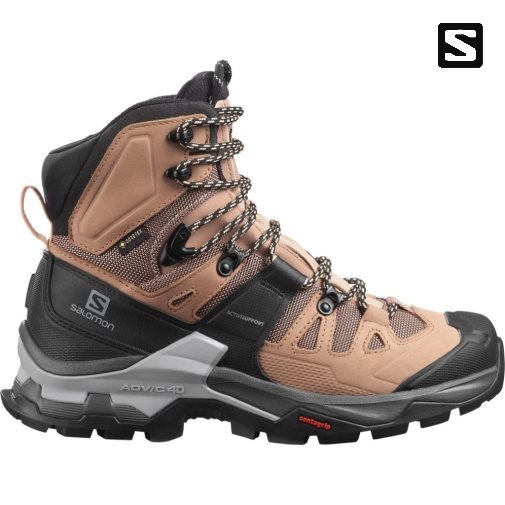 Botas Caminhada Salomon Quest 4 GTX Feminino Marrom Pretas | PT B02851